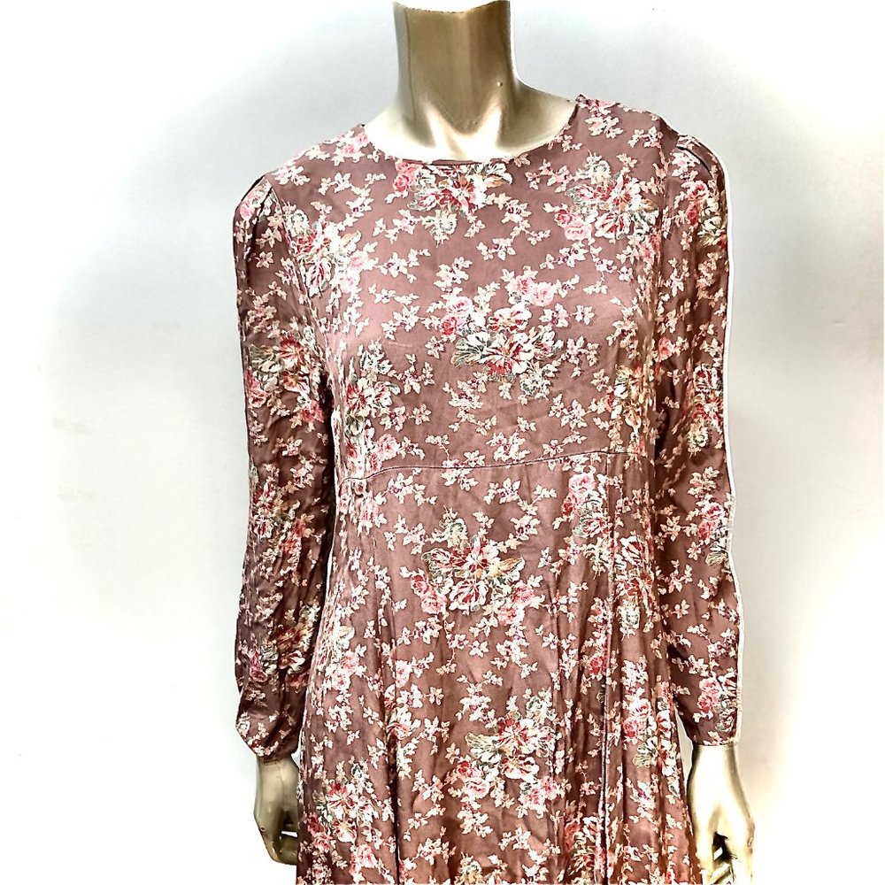 Laura Ashley Dusty Rose Floral Midi Dress